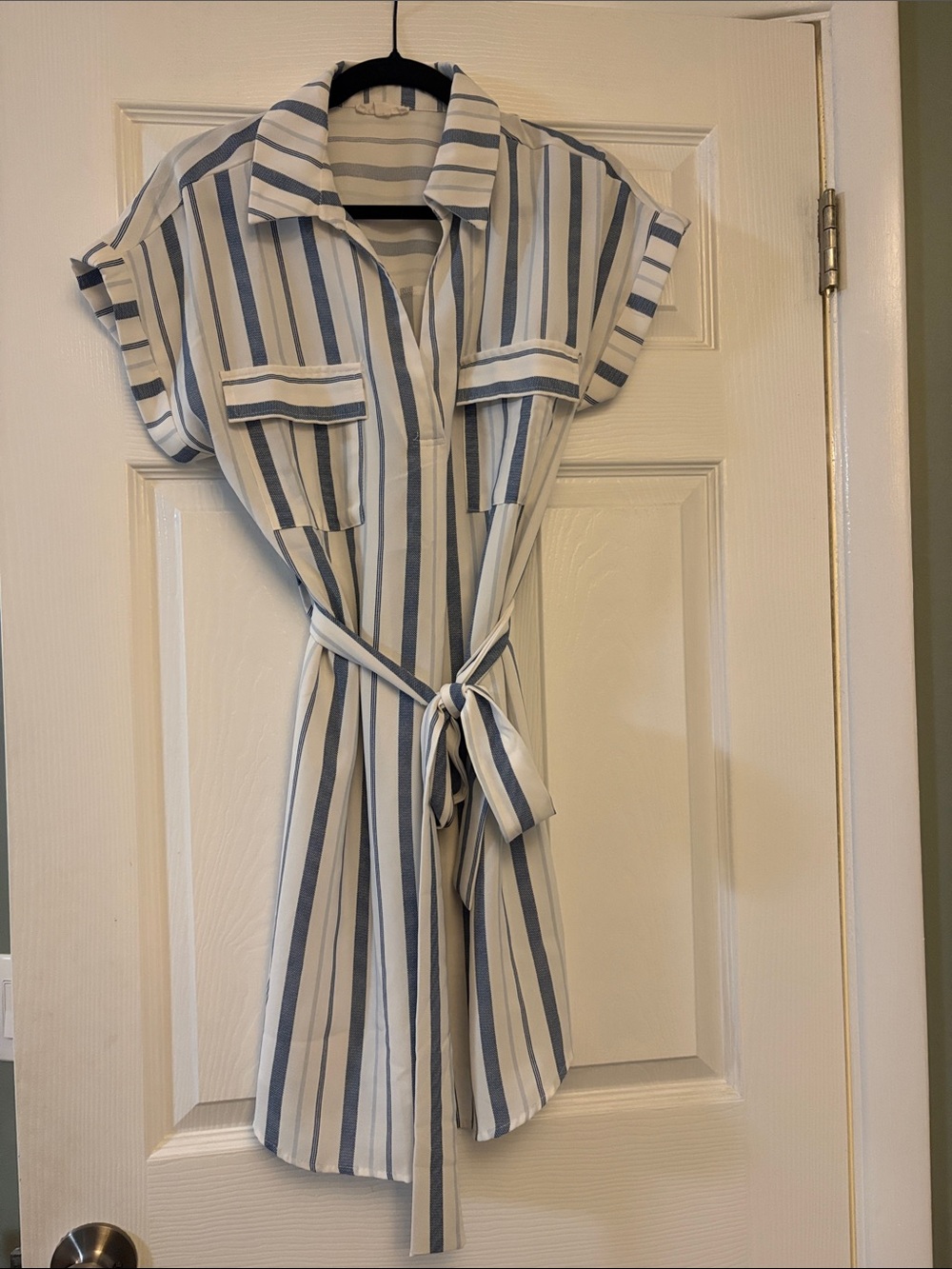 Vici Blue and White Striped One-Piece Romper